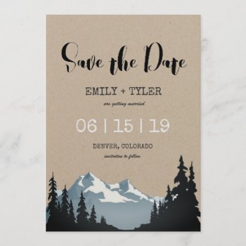 Mountain Woodland Forest Wedding Save The Date Invitation by riverme at Zazzle