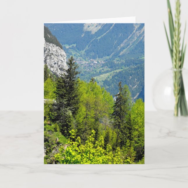 Mountain woodland in the Swiss alps Holiday Card (Front)