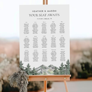 Mountain Your Seat Awaits 15 Tables Seating Chart Foam Board