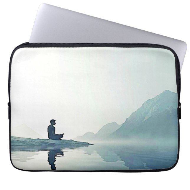 Mountain Zen Peaceful Meditation Design Laptop Sleeve (Front)