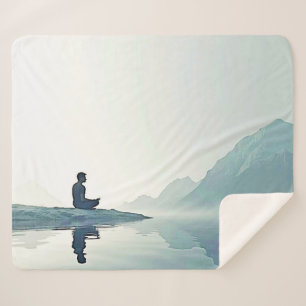 Mountain Zen Peaceful Meditation Design Sherpa Blanket