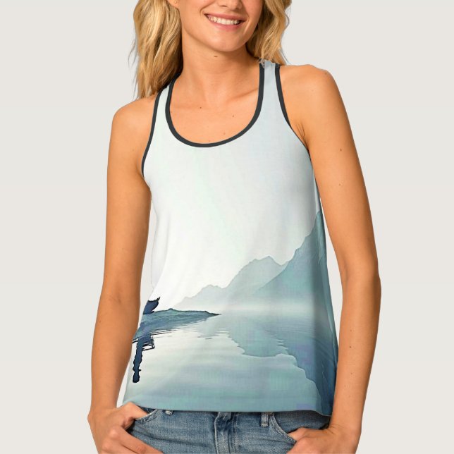 Mountain Zen Peaceful Meditation Design Tank Top (Front)