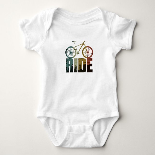Mountainbike adventure baby bodysuit (Front)