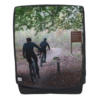 Mountainbikers on Trail Backpack