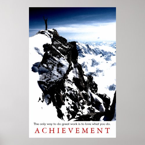 Mountaineer Achievement Quote Motivational Poster