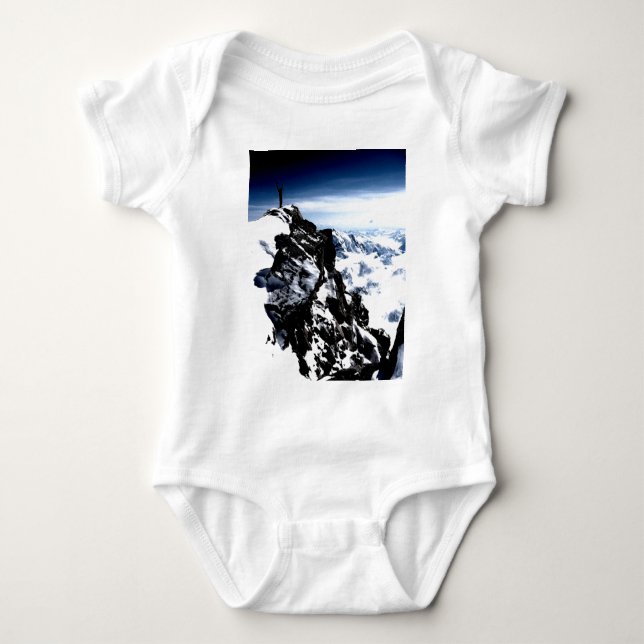 Mountaineer Achievement Snow Winter Baby Bodysuit (Front)