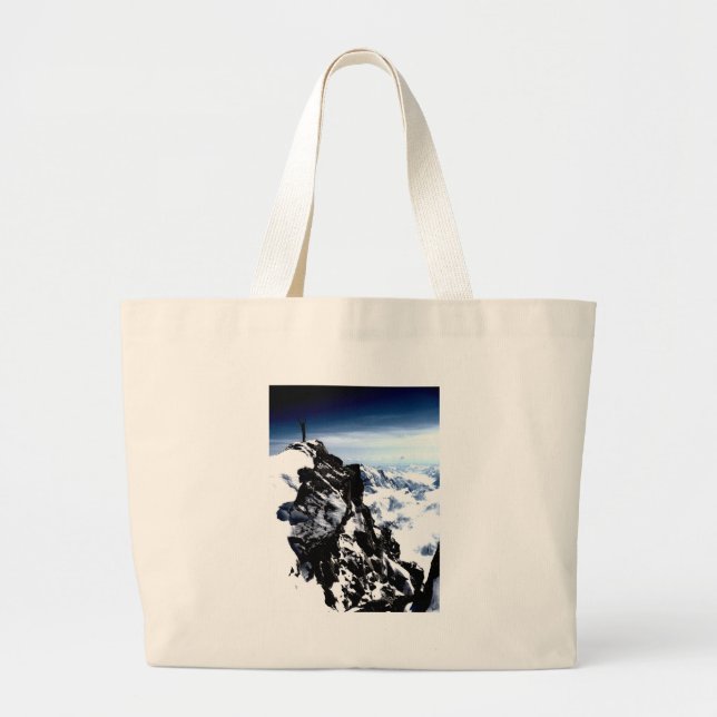 Mountaineer Achievement Snow Winter Large Tote Bag (Front)