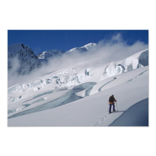 Mountaineer on the Tasman Glacier in Mount Photo Print