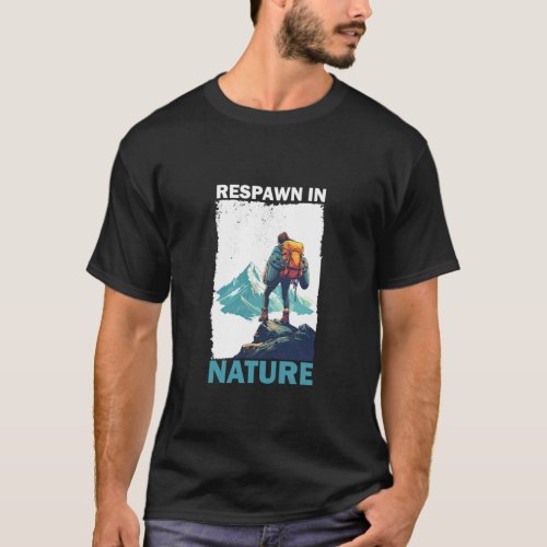 Mountaineer with Rucksack in The Mountains Gaming T-Shirt