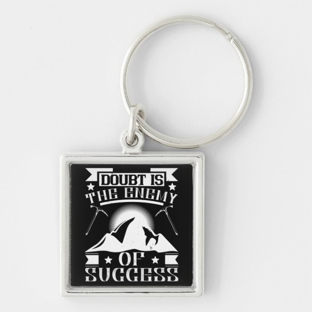 Mountaineering - Doubt Is The Enemy Keychain (Front)