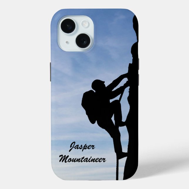 Mountaineering with Climber Silhouette personalize Case-Mate iPhone Case (Back)