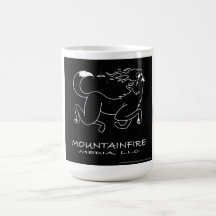 MountainFire Coyote White on Black Background Mug