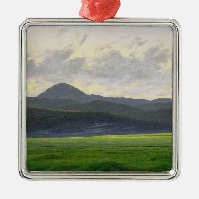Mountainous landscape metal ornament (Front)