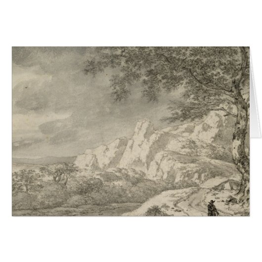 Mountainous Landscape with a Hiker Cards (Front Horizontal)