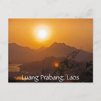 Mountainous Laos Sunset Postcard