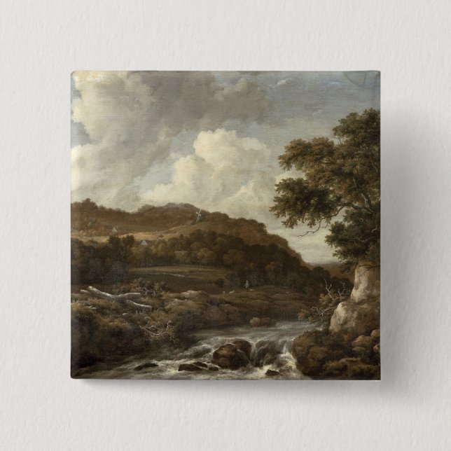 Mountainous Wooded Landscape with a Torrent Button (Front)