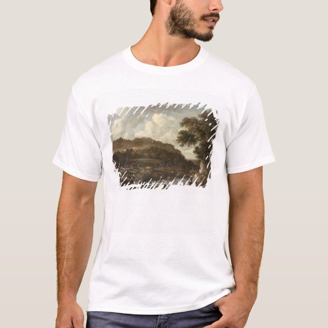 Mountainous Wooded Landscape with a Torrent T-Shirt (Front)