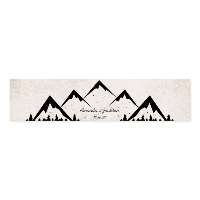 Mountains Adventure Begins Wedding Monogram Napkin Bands (Unfolded)