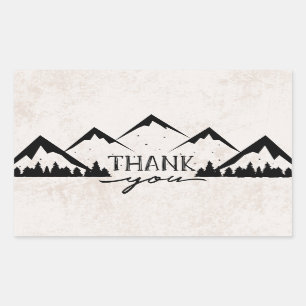 Mountains Adventure Begins Wedding Thank You Rectangular Sticker