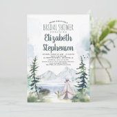 Mountains Adventure Boho Rustic Bridal Shower Invitation (Standing Front)
