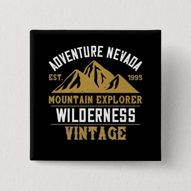Mountains - Adventure Nevada Mountain Button (Front)