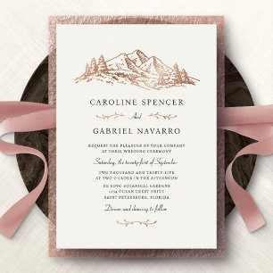 Mountains Adventure Wedding Foil Invitation