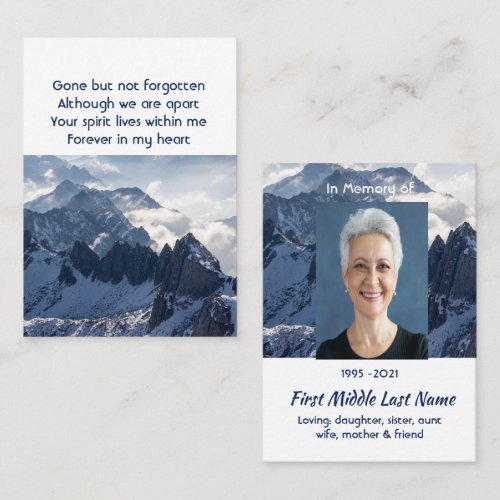 Mountains Alpine Home Memorial Pocket Keepsake