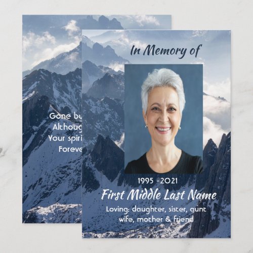 Mountains Alpine Memorial Keepsake