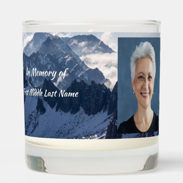 Mountains Alpine Memorial Keepsake Scented Candle (Front)