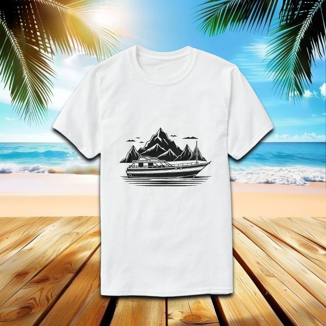 Mountains and Boat  T-Shirt (Creator Uploaded)