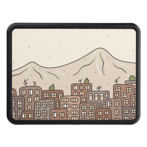 Mountains and city hitch cover