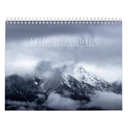 Mountains and clouds landscape photo calendar