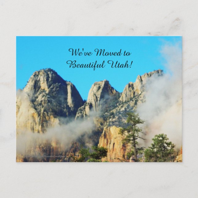 Mountains and Clouds Utah New Address Announcement Postcard (Front)
