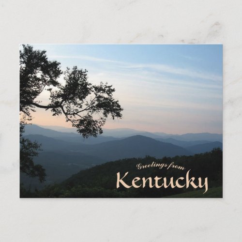 Mountains and Countryside in Kentucky Postcard