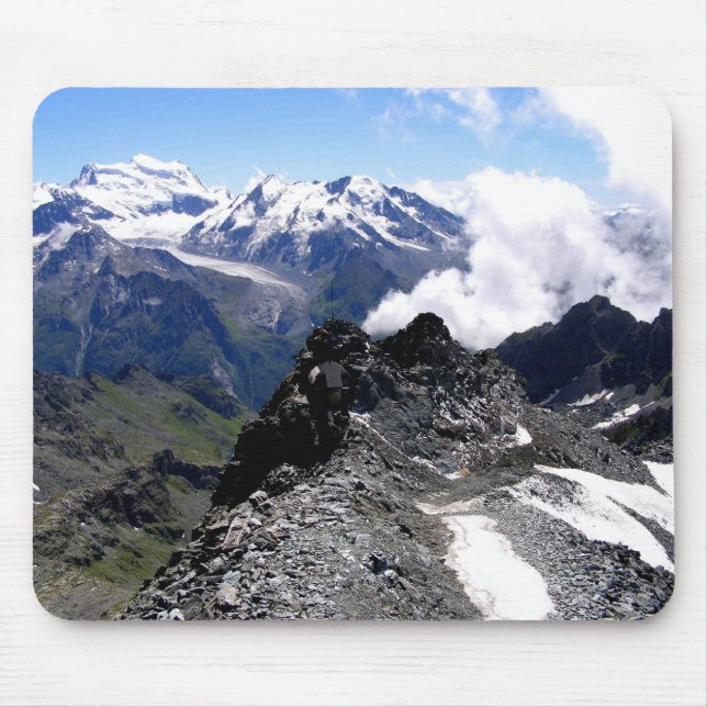 Mountains and glaciers in Switzerland Mouse Pad (Front)