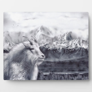 Mountains and Goat Plaque