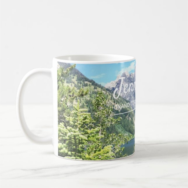 Mountains and Jenny Lake Grand Teton National Park Coffee Mug (Left)