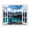 Mountains and Lake Landscape Fake Window View
