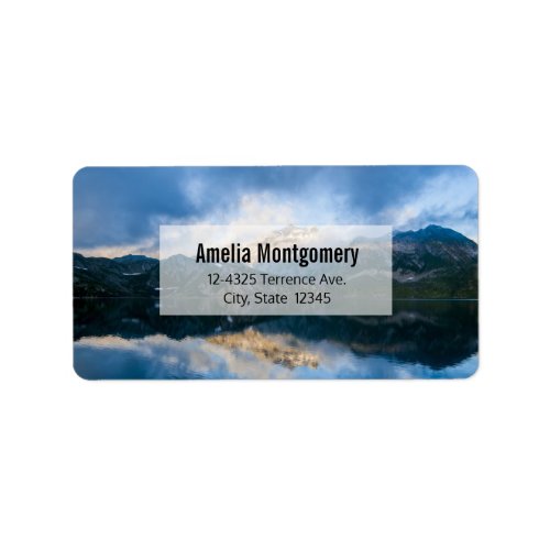 Mountains and Lake Scenic Nature Photo Address Label