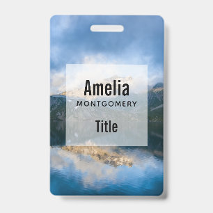 Mountains and Lake Scenic Nature Photo Badge