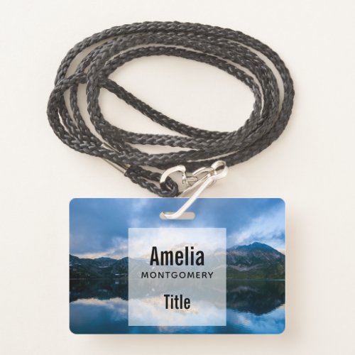 Mountains and Lake Scenic Nature Photo Badge