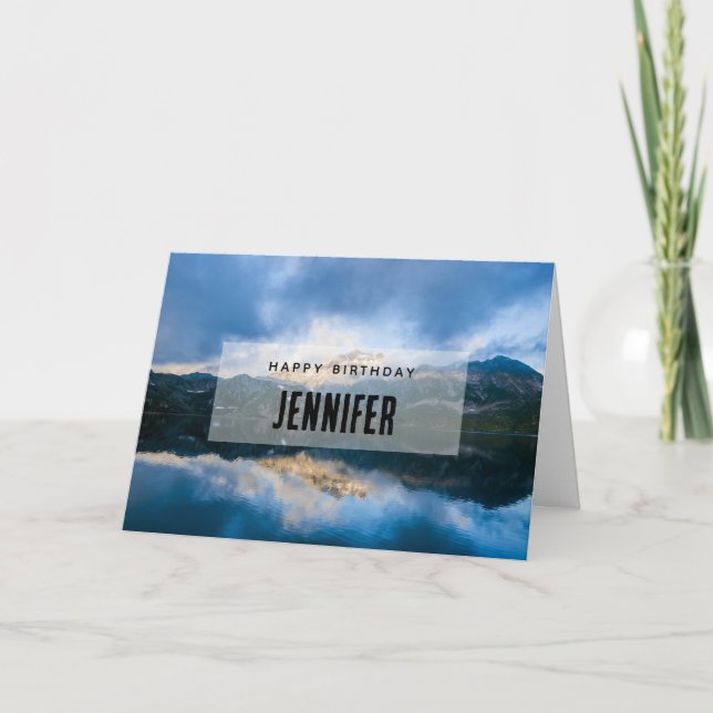 Mountains and Lake Scenic Nature Photo Birthday Card (Front)
