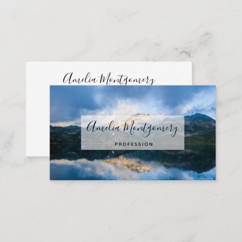 Mountains and Lake Scenic Nature Photo Business Card