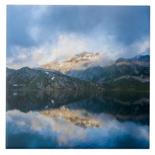 Mountains and Lake Scenic Nature Photo Ceramic Tile