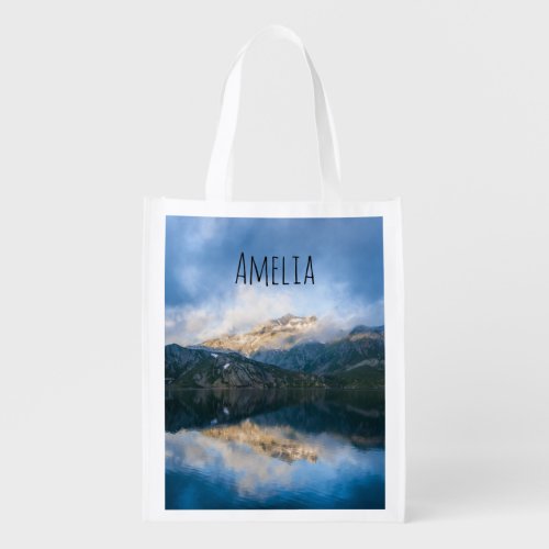 Mountains and Lake Scenic Nature Photo Grocery Bag