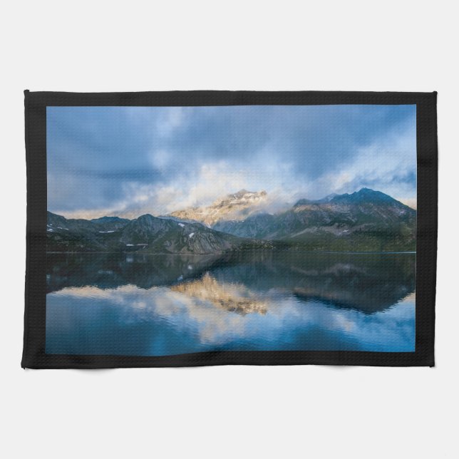 Mountains and Lake Scenic Nature Photo Kitchen Towel (Horizontal)