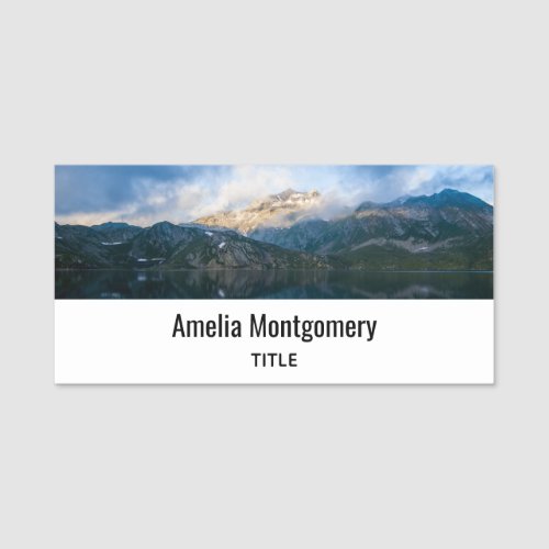 Mountains and Lake Scenic Nature Photo Name Tag