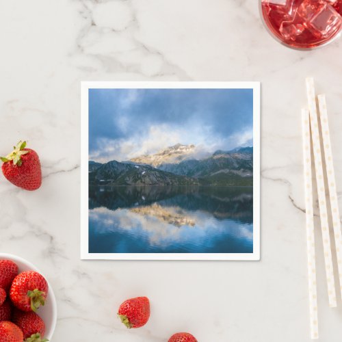 Mountains and Lake Scenic Nature Photo Napkins