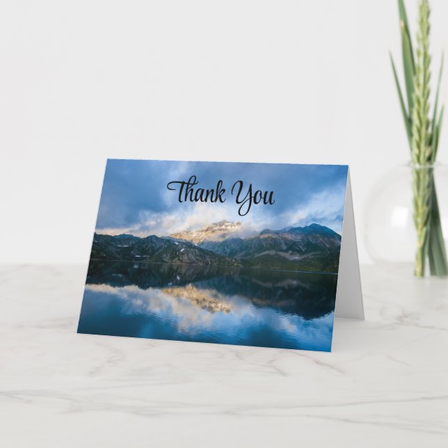 Mountains and Lake Scenic Nature Photo Thank You (Front)