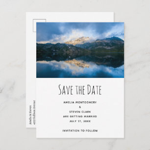 Mountains and Lake Scenic Nature Photo Wedding Announcement Postcard